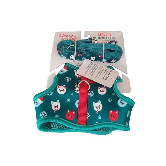 NWT MERRY AND BRIGHT CAT VEST AND HARNESS - Picture 5 of 6